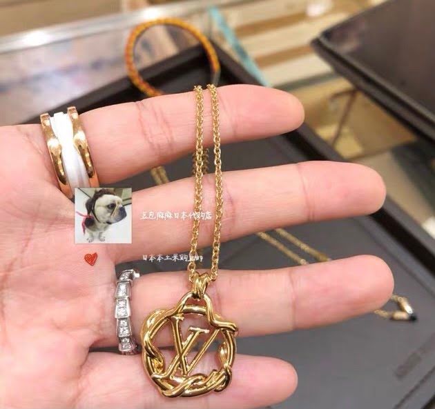 Louis Vuitton新款飾品 路易威登vintage線條纏繞耳環鎖骨鏈套裝 LV光面無痕系列項鏈耳釘套裝  zglv2220